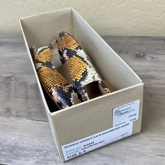 Madewell Margo Snakeskin Slingback Flats, Size 6.5 - Picture 11 of 15